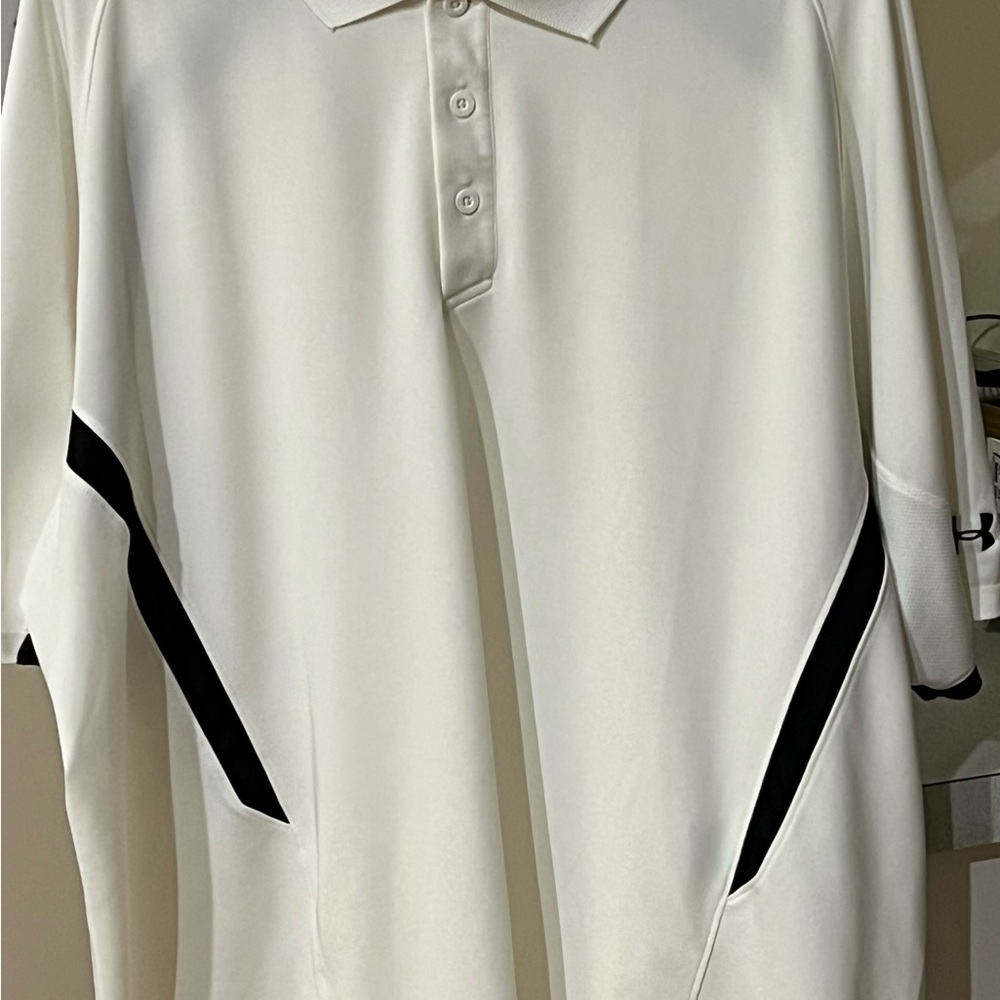 Under Armour White and Black Polo Shirt Classic Design